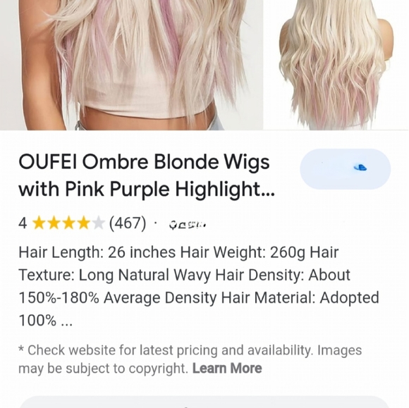 Oufei blonde wig with highlights - Picture 2 of 6